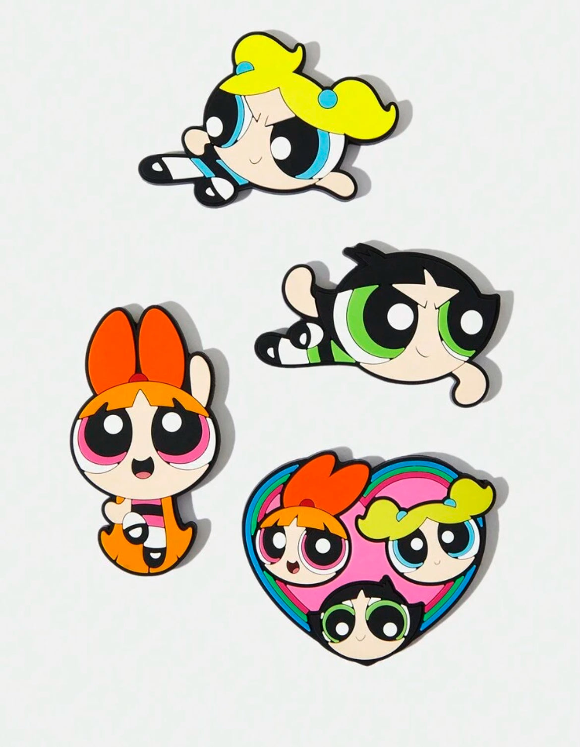 THE POWERPUFF GIRLS Cartoon Heart Pattern Fridge Magnets, Gift