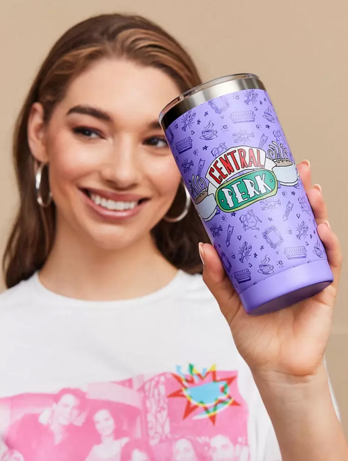 FRIENDS Central Perk Coffee Letter Print Thermal Car Cup/Tumbler, Regular use,Gift