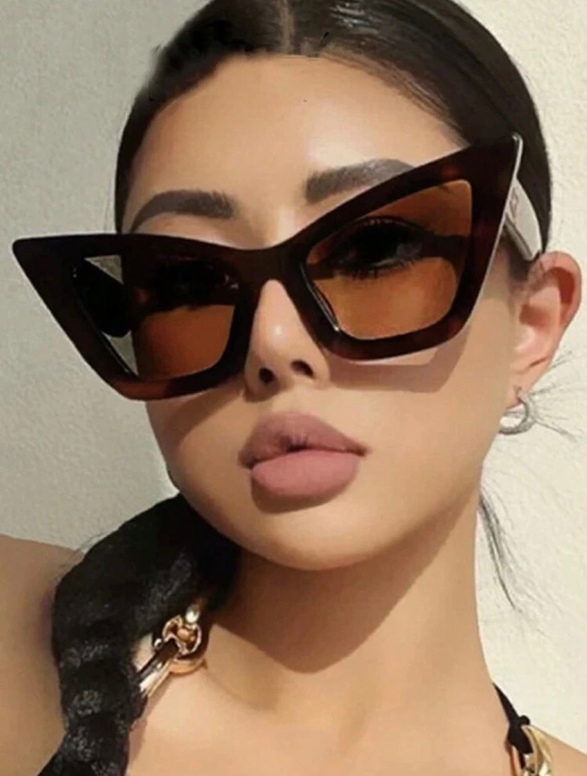 Large Frame Minimalist Fashion Cat Glasses