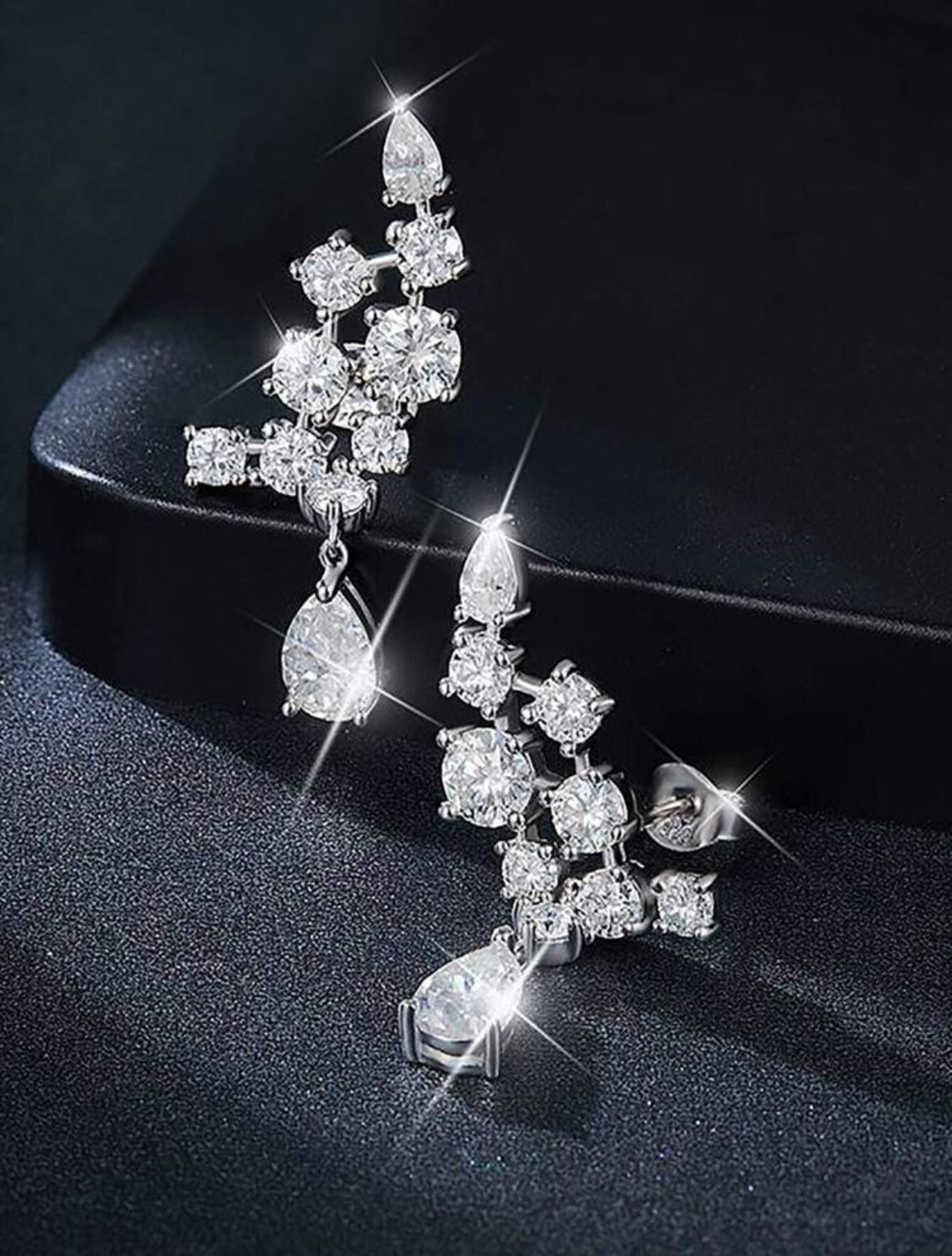 Angle Wing Shape Cubic Zirconia Dangle Earrings For Women