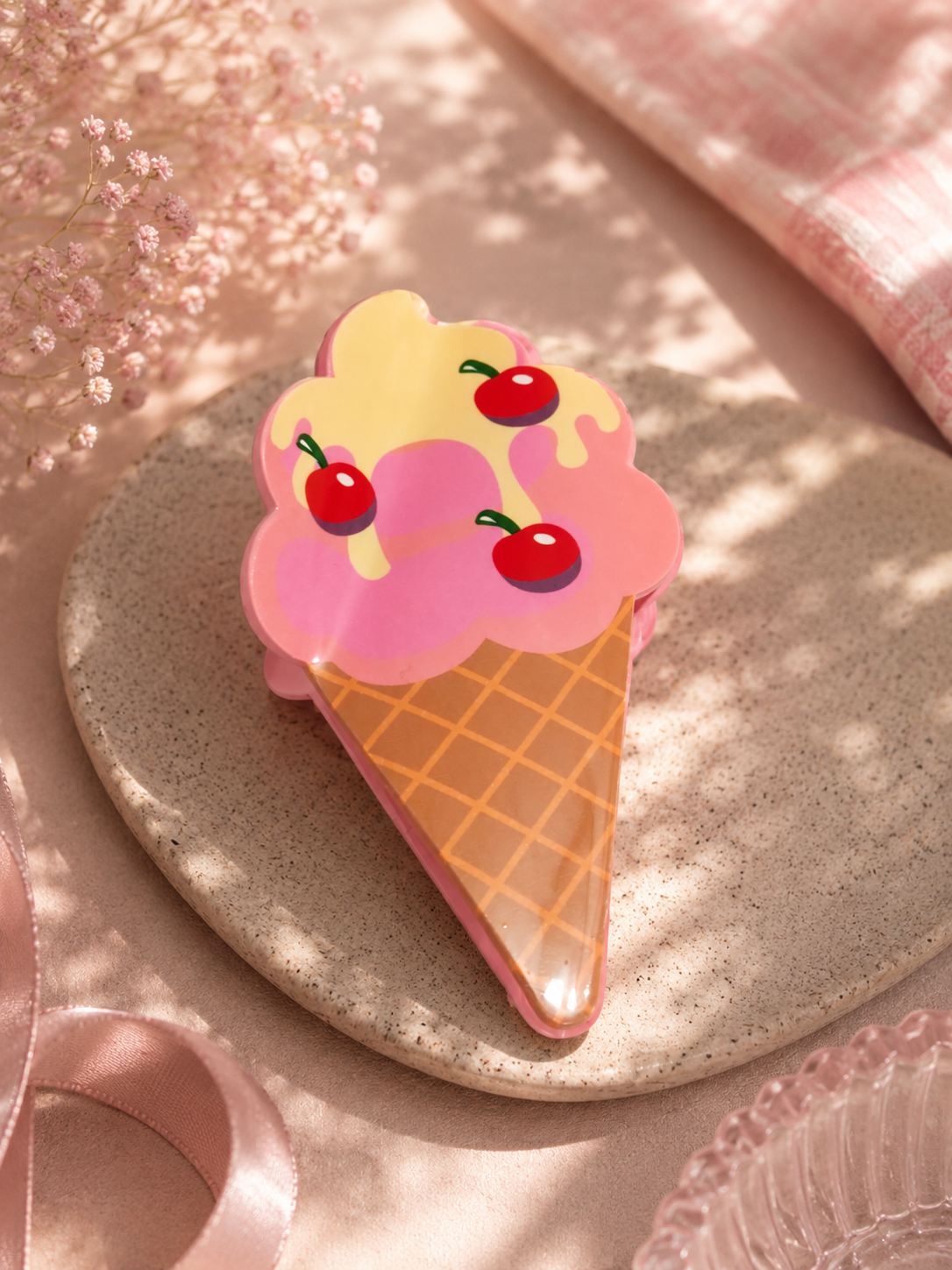 Cherry Ice Cream Hair Claw Clip.Gift
