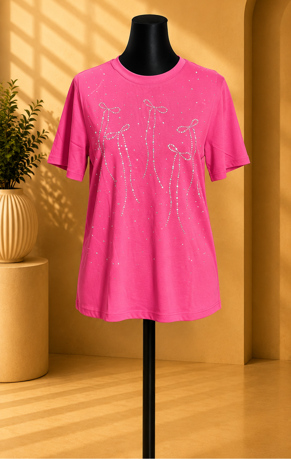 Ribbon Glow Pink Tee. Size M
