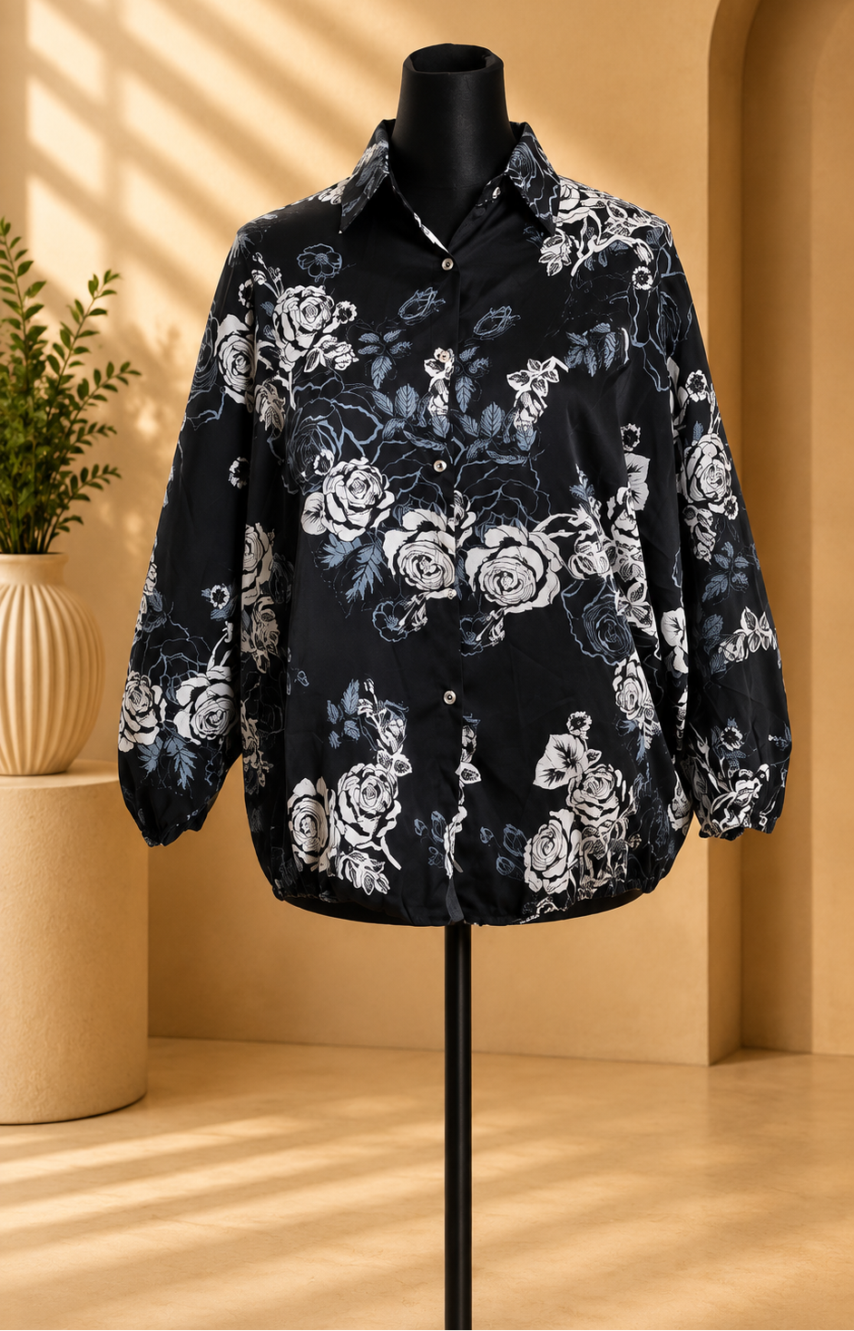Midnight Rose Shirt.Size M/L