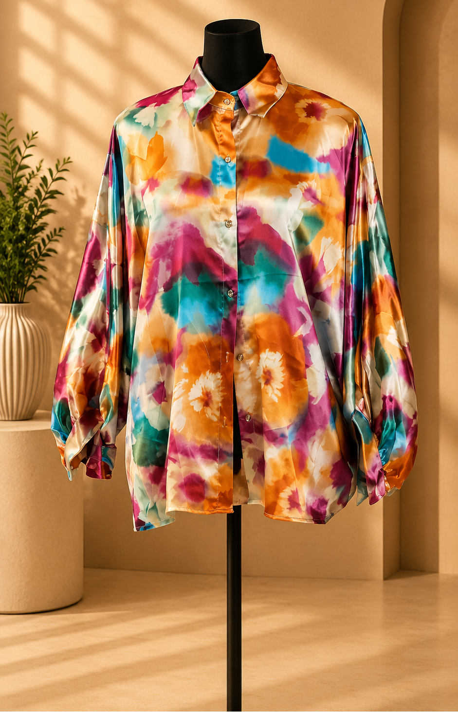 Watercolor Bloom Shirt.Size L