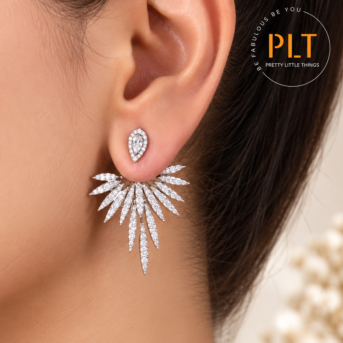 2pc joint Classic Fashionable Bridal Luxury Women's Cubic Zirconia Stud Earrings