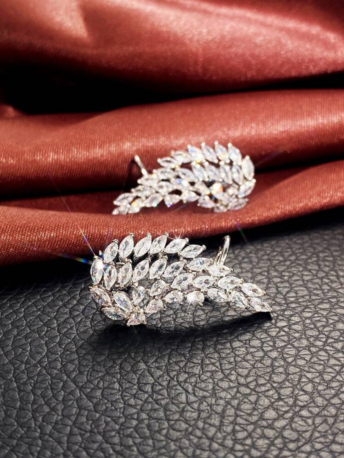Cubic Zirconia Wing Cuff Earrings