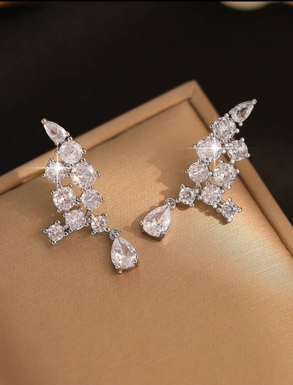Angle Wing Shape Cubic Zirconia Dangle Earrings For Women