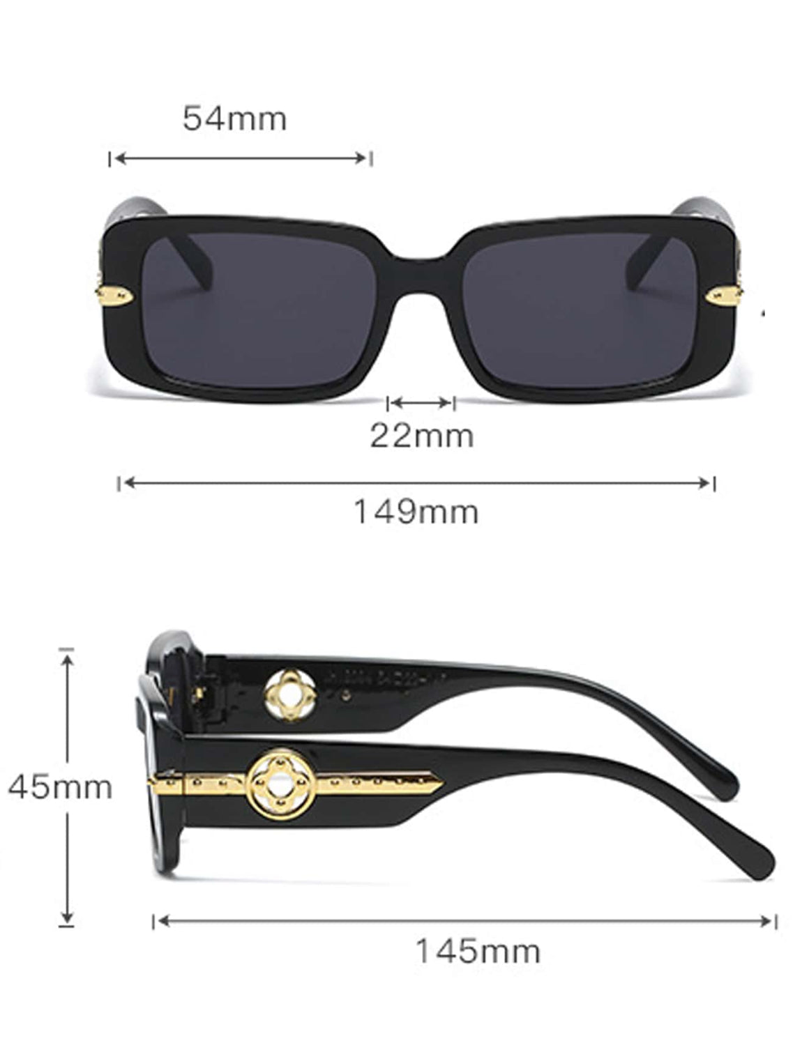 Square Glasses With Rectangle Thick Frame Vintage Shades