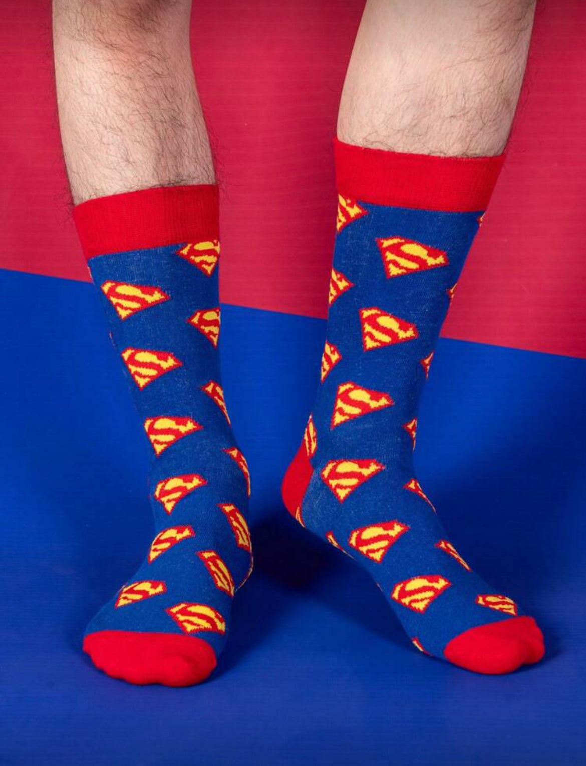 Warner Bros 1Pair Of Superman Printed Hero Super Cartoon Animation Socks