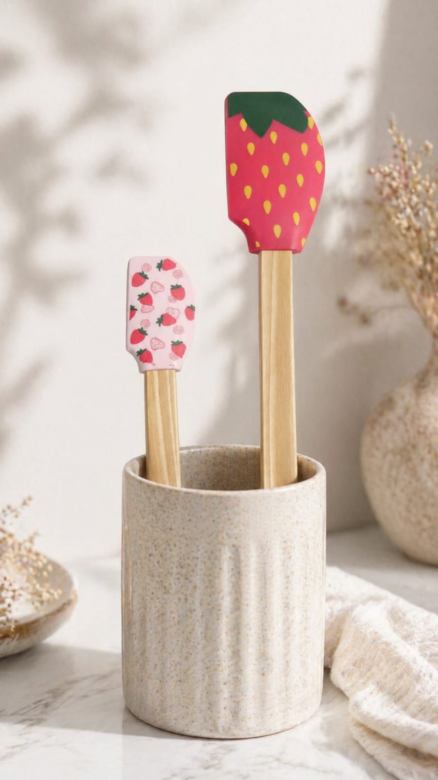 Strawberry Silicone 2 pieces Spatula Set – Sweet Kitchen Essentials/Gift