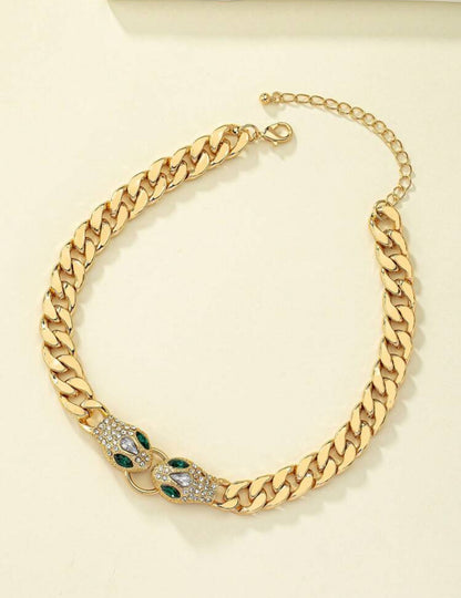 Rhinestone Snake Design Chain Necklace