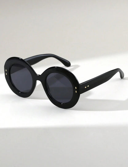 Large Frame Round Black Glasses