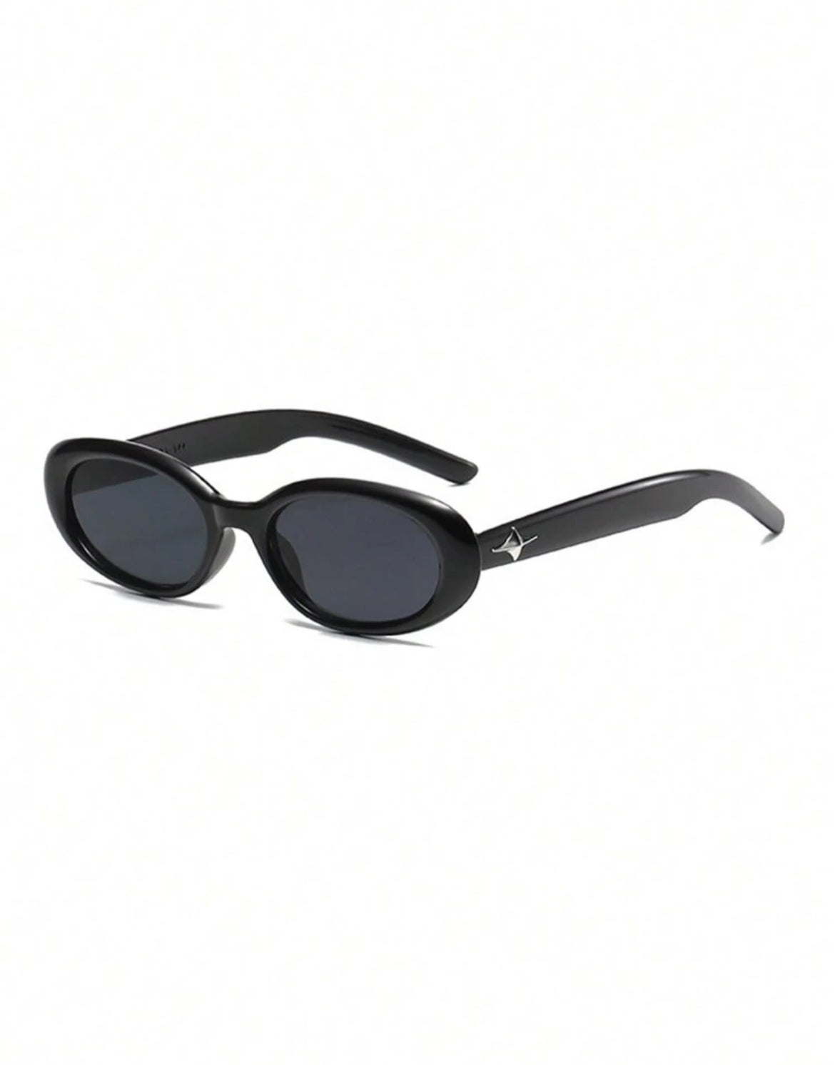 Black Oval Fashion Glasses With Star Decoration