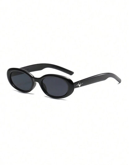 Black Oval Fashion Glasses With Star Decoration