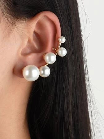 Faux Pearl Decor Ear Cuff(One Ear)