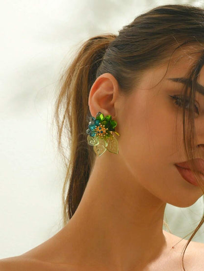 Bohemian Style Middle Eastern Floral Handmade DIY Woven Oriental Palace Tassel Earrings, Includes Faux Pearl Flower Pendant Earrings