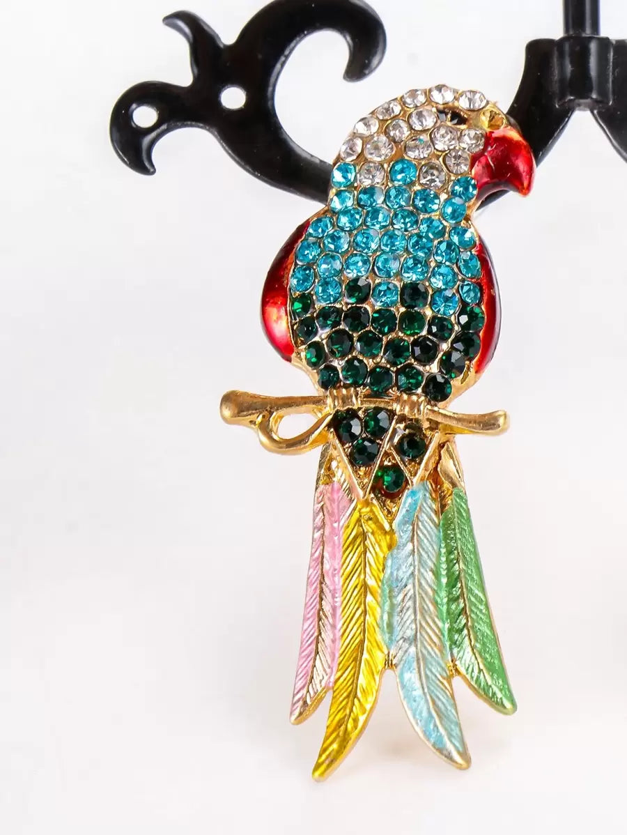Rhinestone Bird Design Elegant Stud Earrings