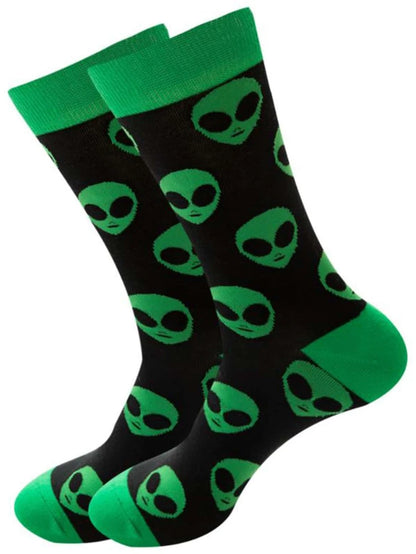 Alien Print Crew Socks