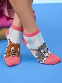 TOM & JERRY 2pairs Cartoon Graphic Ankle Socks