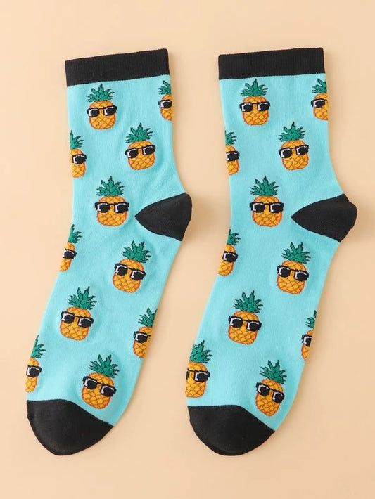 Pineapple Pattern Crew Socks