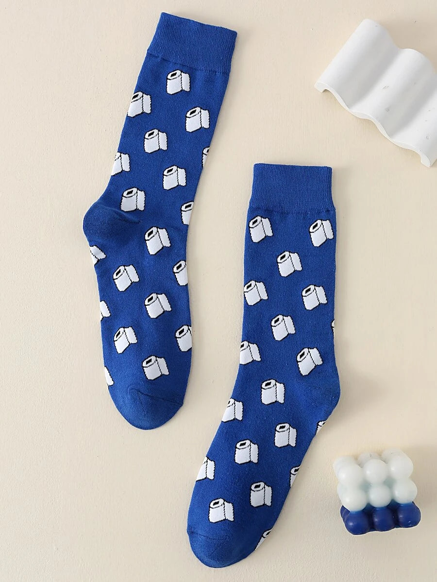 Tissue Pattern Crew Socks