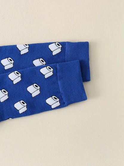 Tissue Pattern Crew Socks