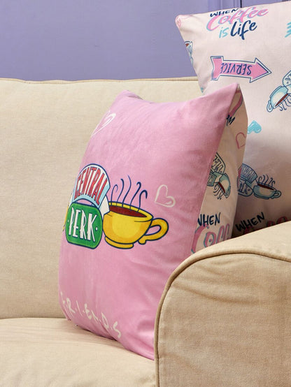FRIENDS Double-Sided Coffee & Letter Graphic Cushion Cover Without Filler, Gifts
