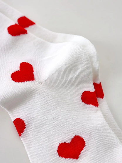 Heart Pattern Crew Socks