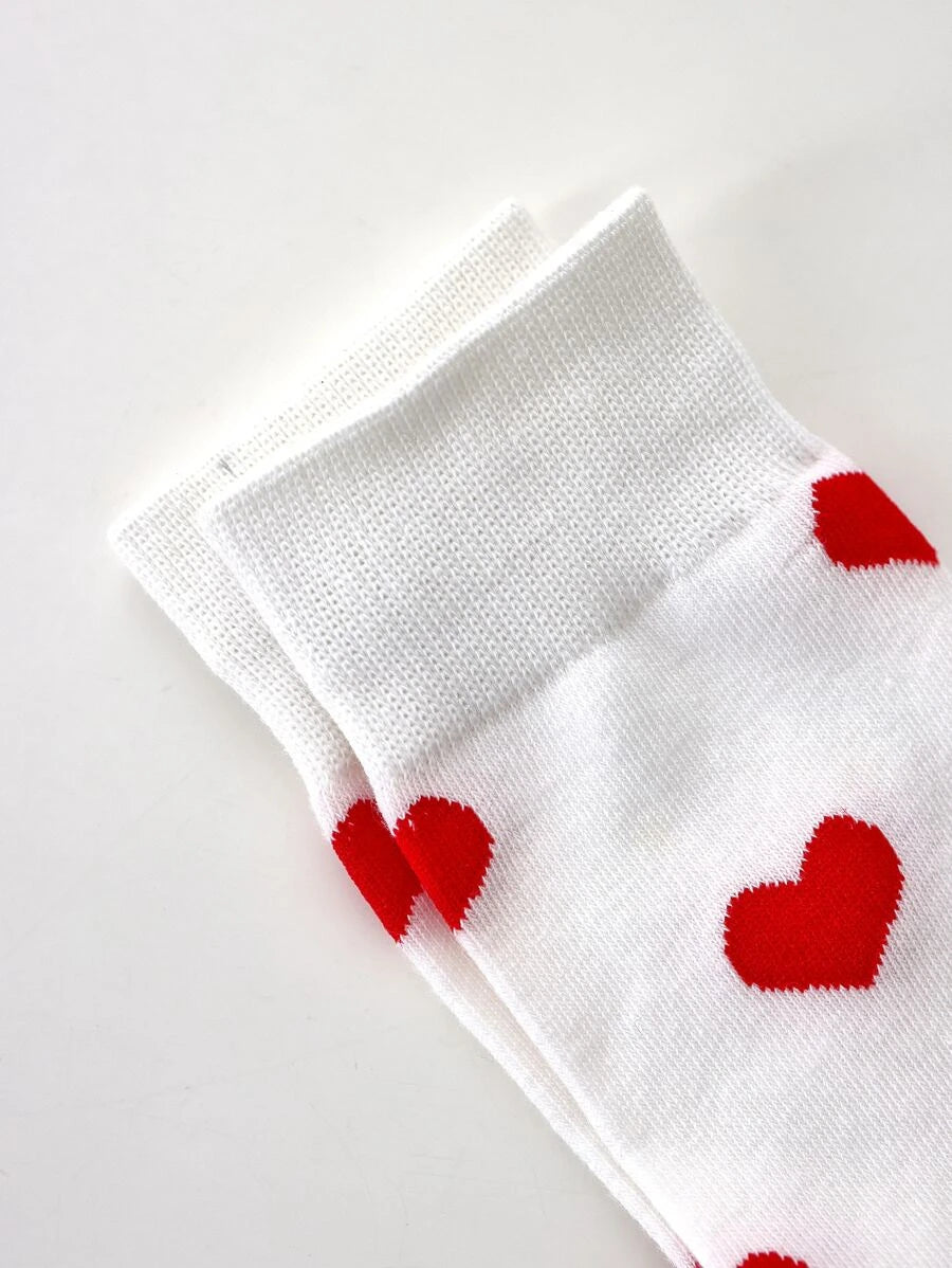 Heart Pattern Crew Socks