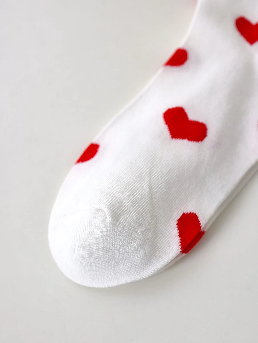 Heart Pattern Crew Socks