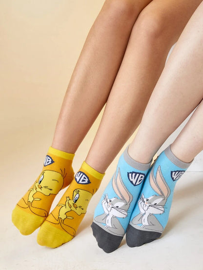 LOONEY TUNES Warner Bros 100 Years 2pairs Cartoon Graphic Ankle Socks