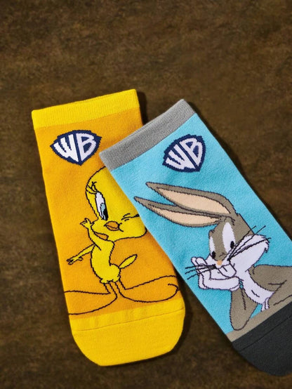 LOONEY TUNES Warner Bros 100 Years 2pairs Cartoon Graphic Ankle Socks