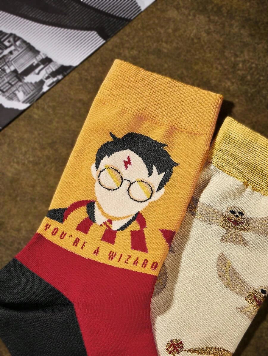 Warner Bros 100 Years X Harry Potter Letter & Figure Graphic  Socks