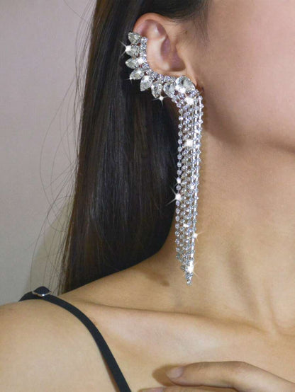 Luxury Cubic Zirconia Tassel Drop Earrings For Women For Daily Decoration Copper Jewelry