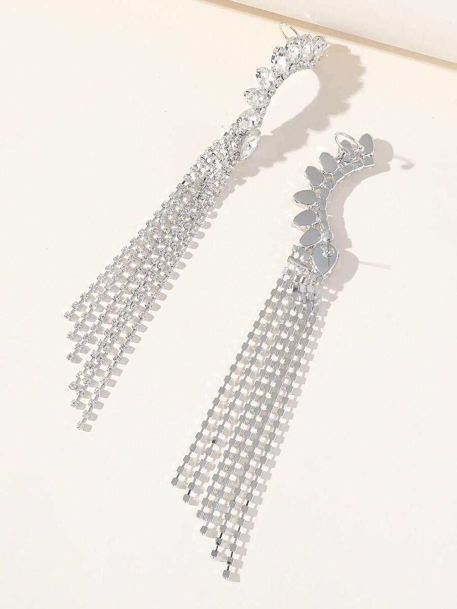 Luxury Cubic Zirconia Tassel Drop Earrings For Women For Daily Decoration Copper Jewelry