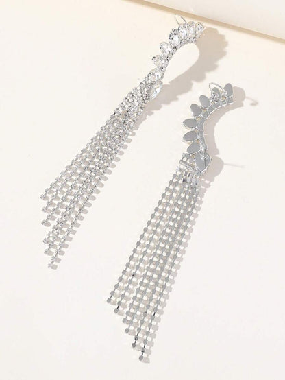 Luxury Cubic Zirconia Tassel Drop Earrings For Women For Daily Decoration Copper Jewelry