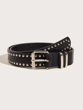 Street 1pc Women Studded Decor Punk PU Bucket Belt