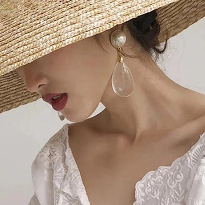 Transparent Waterdrop Design Pendant Earrings For Women