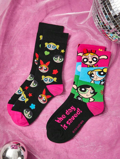 THE POWERPUFF GIRLS Cartoon Graphic Casual Socks For Daily Life