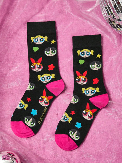 THE POWERPUFF GIRLS Cartoon Graphic Casual Socks For Daily Life