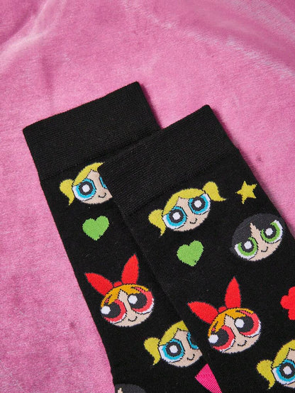 THE POWERPUFF GIRLS Cartoon Graphic Casual Socks For Daily Life