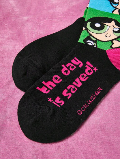 THE POWERPUFF GIRLS Cartoon Graphic Casual Socks For Daily Life