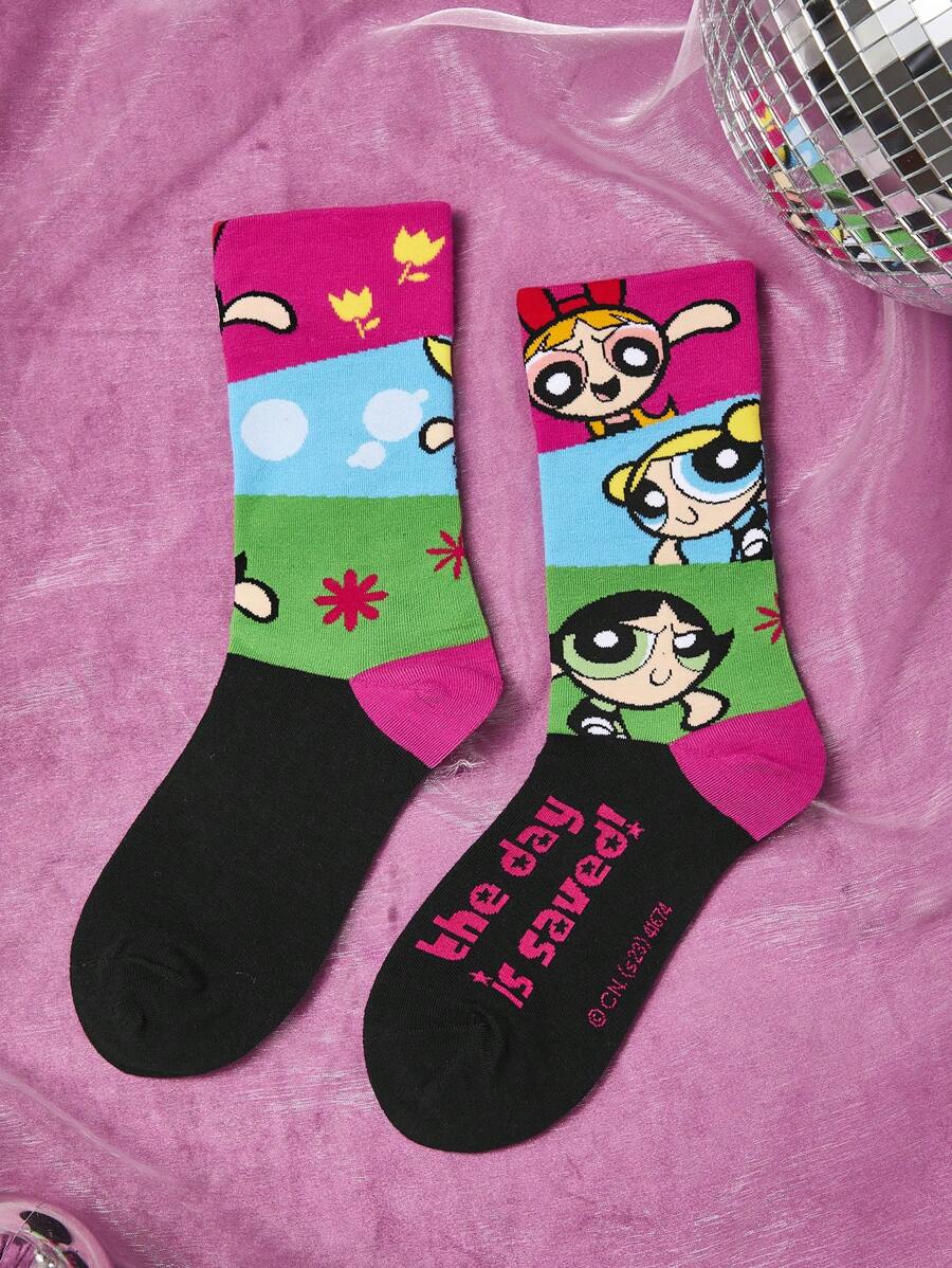 THE POWERPUFF GIRLS Cartoon Graphic Casual Socks For Daily Life