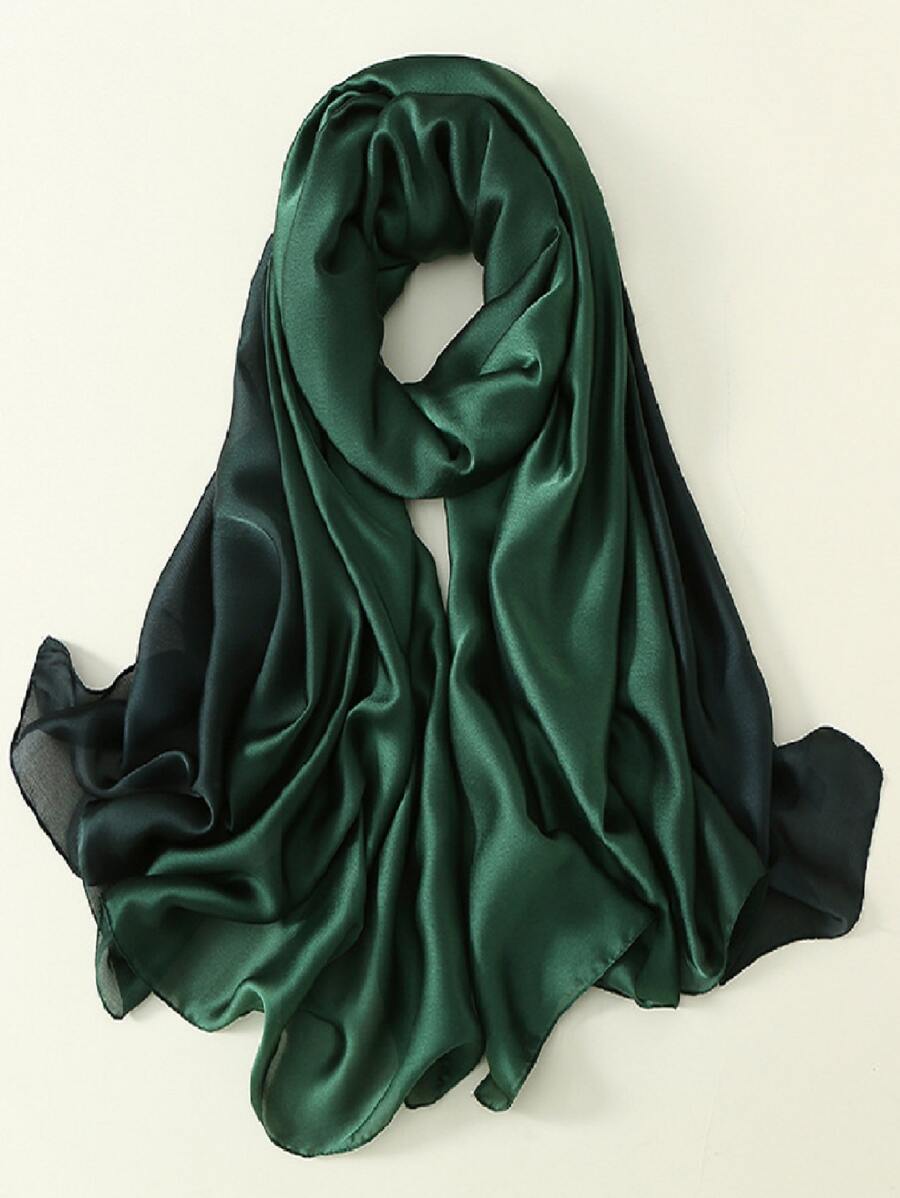 New Gradient Hand Painted Satin Shawl Scarf Women Gift