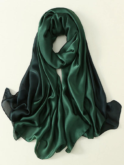 New Gradient Hand Painted Satin Shawl Scarf Women Gift