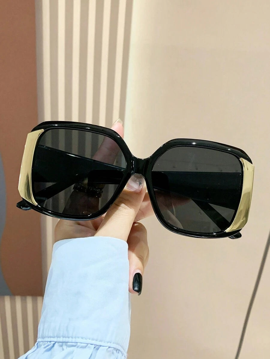 Classic Black Rectangle Plastic Sunglasses For Men &amp; Women, Retro Fashion Frame, Suitable For Outdoor, Travel, Beach, Daily Life, Summer