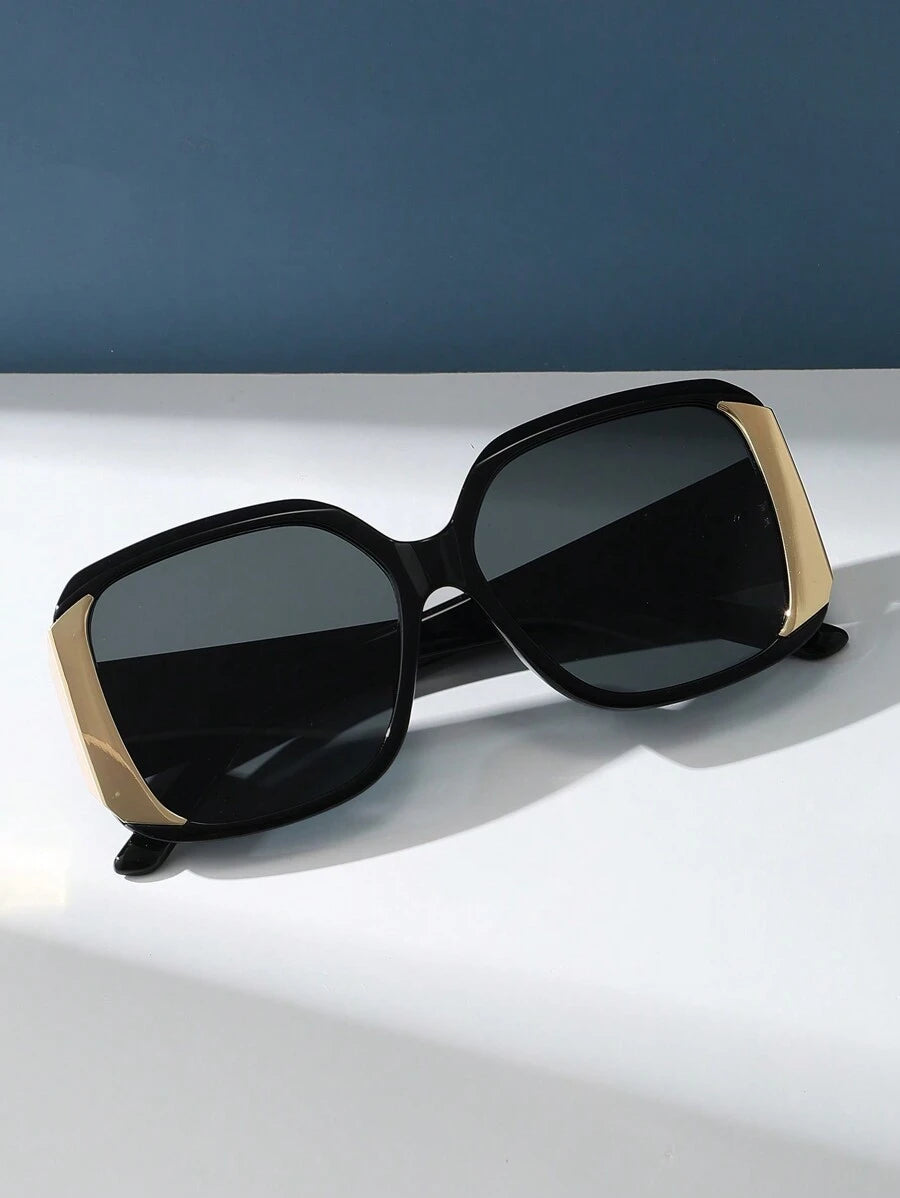 Classic Black Rectangle Plastic Sunglasses For Men &amp; Women, Retro Fashion Frame, Suitable For Outdoor, Travel, Beach, Daily Life, Summer