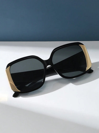 Classic Black Rectangle Plastic Sunglasses For Men &amp; Women, Retro Fashion Frame, Suitable For Outdoor, Travel, Beach, Daily Life, Summer