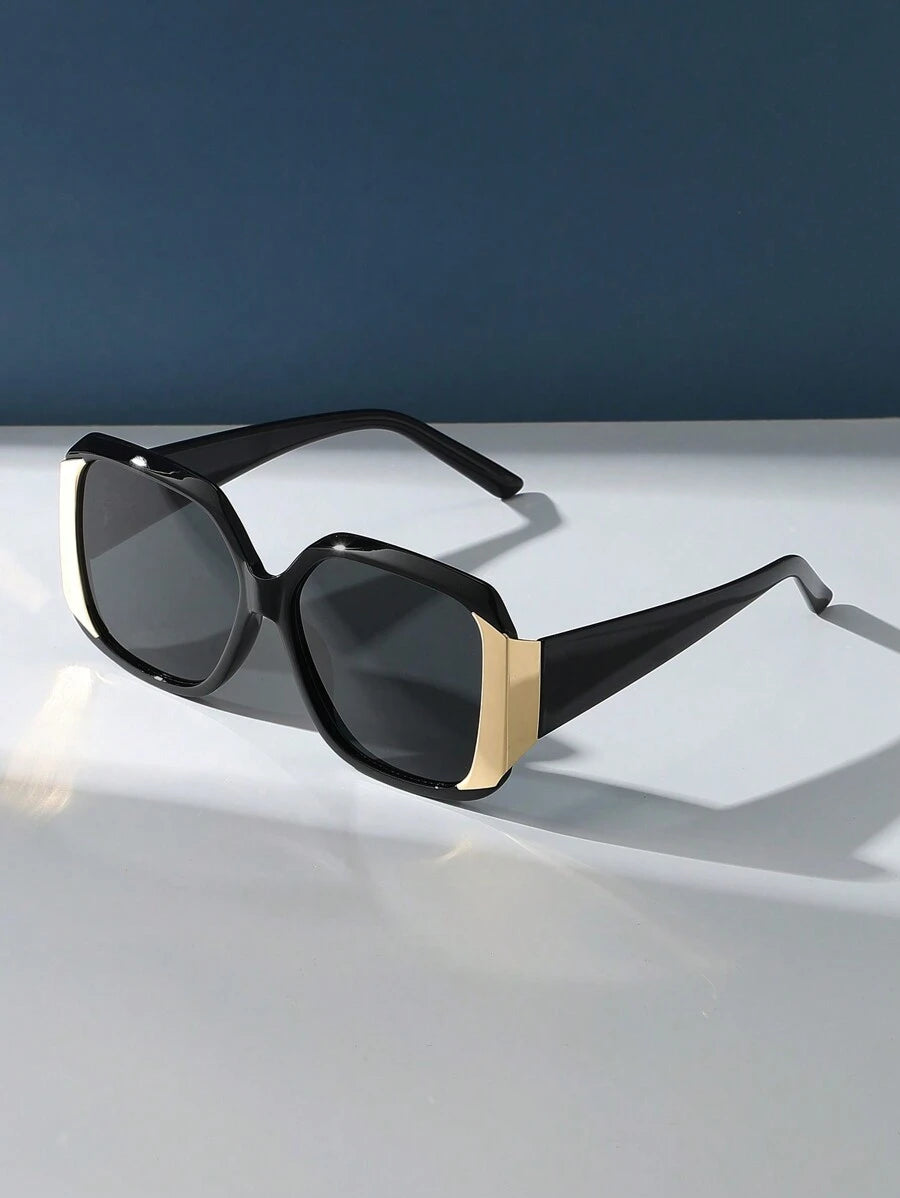 Classic Black Rectangle Plastic Sunglasses For Men &amp; Women, Retro Fashion Frame, Suitable For Outdoor, Travel, Beach, Daily Life, Summer