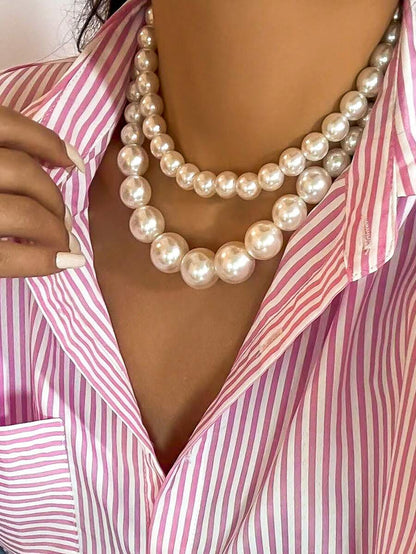 Pearl Beaded Necklace Set For Women